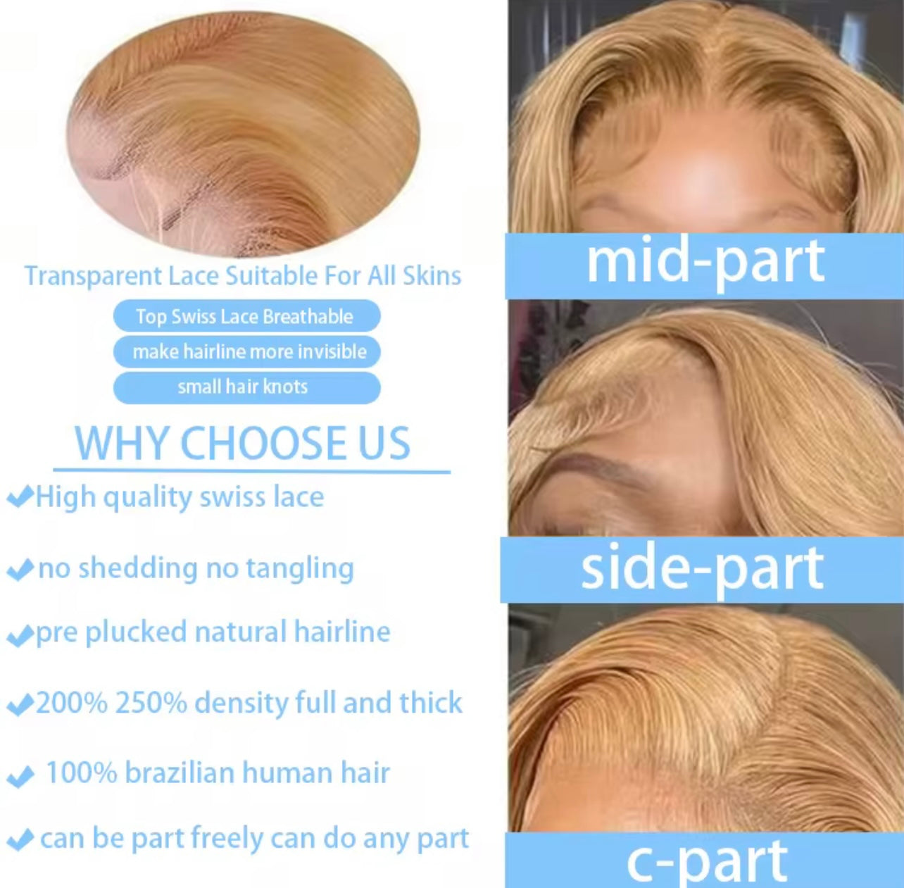 Luxury Honey Blonde Body Wave Wig