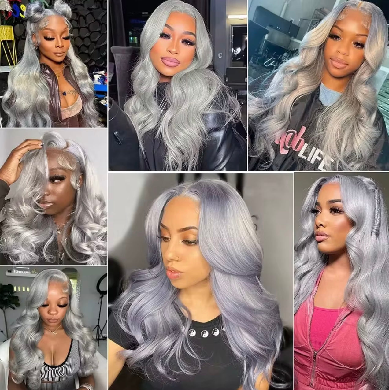 Luxury Silver Glam Body Wave Wig