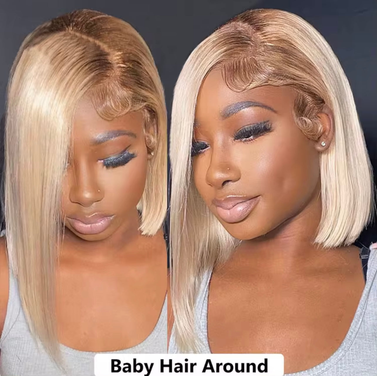 Luxury Platinum Blonde Bob Wig