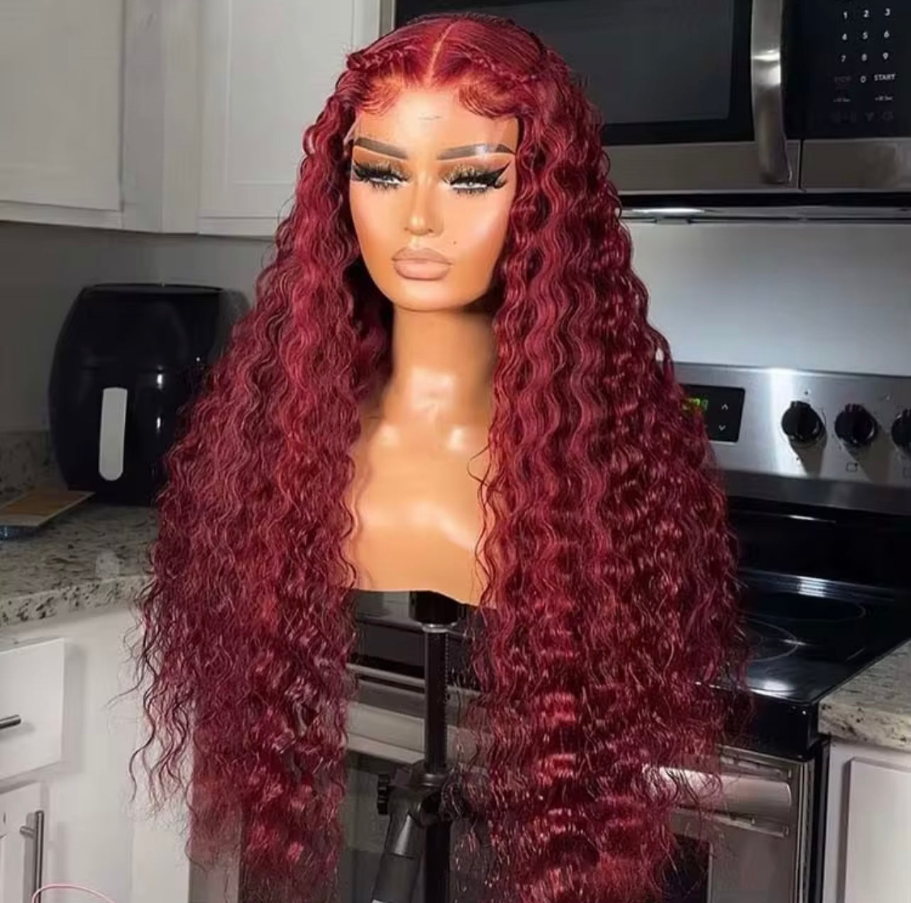 Luxury Burgundy Deep Wave Wig