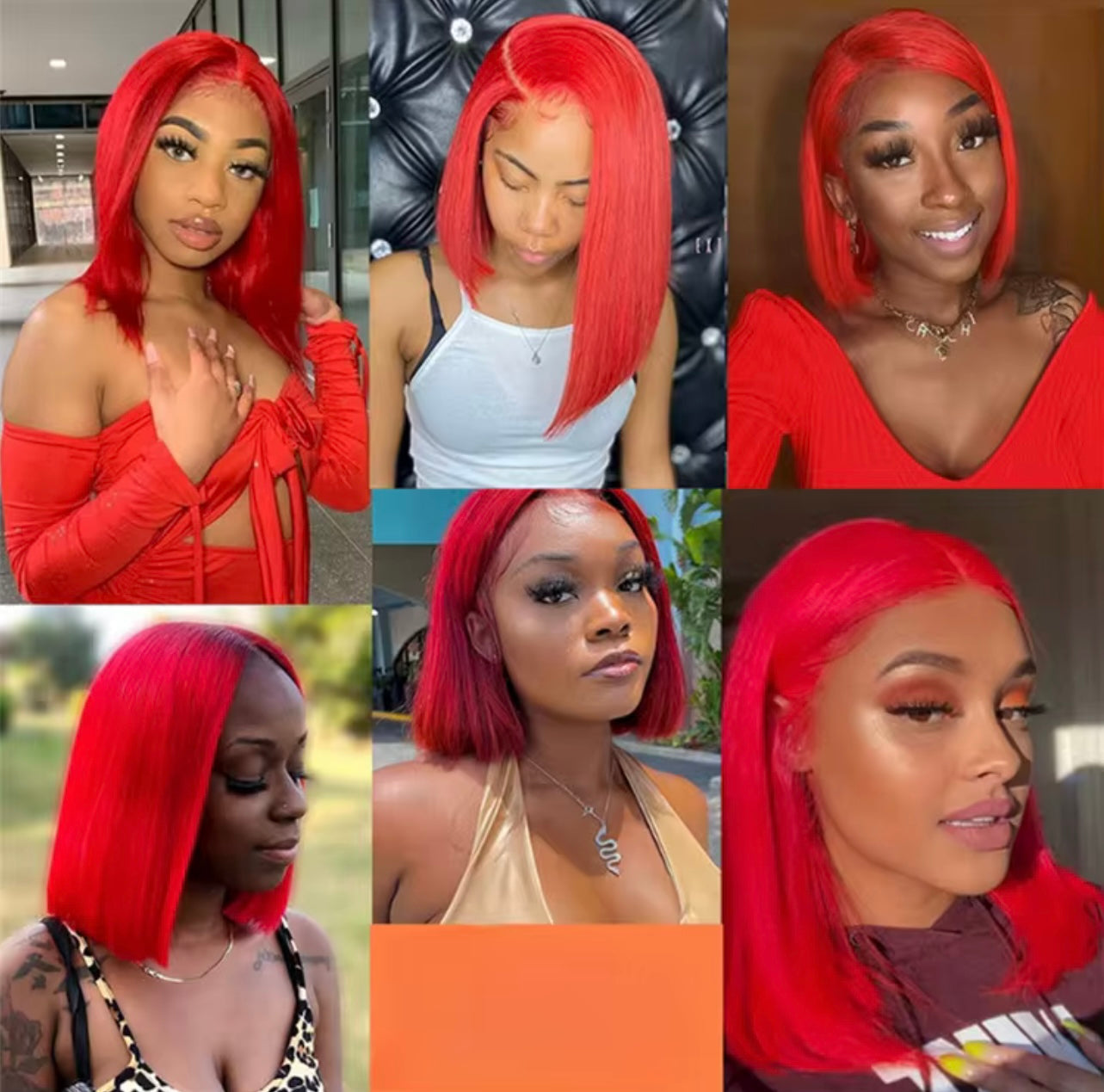 Luxury Red Bob Wig