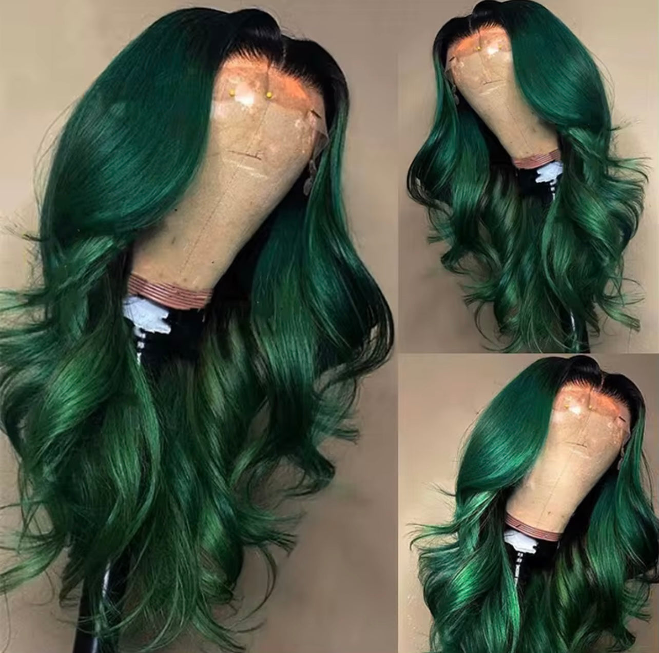 Luxury Emerald Green Body Wave Wig