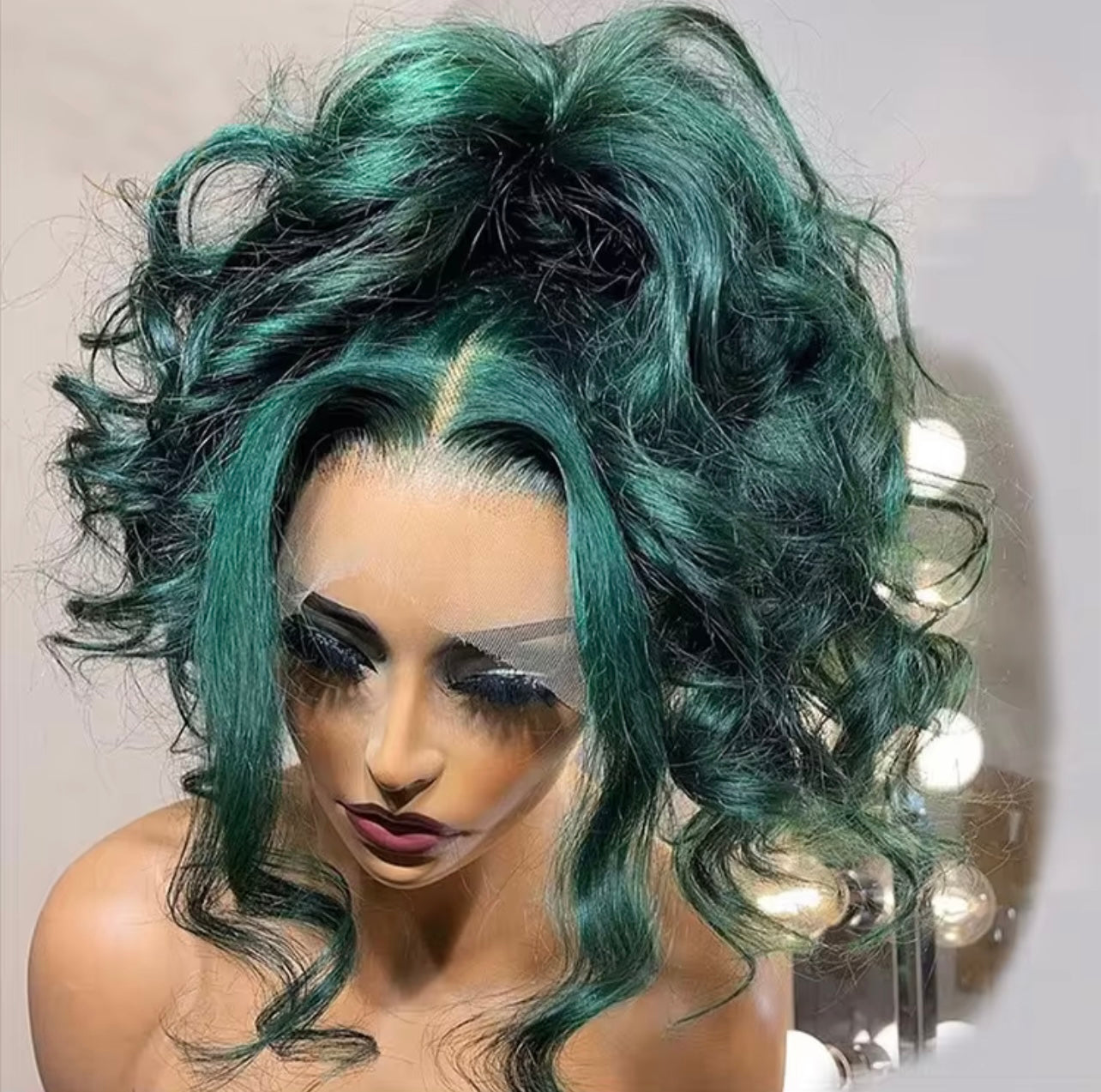 Luxury Emerald Green Body Wave Wig