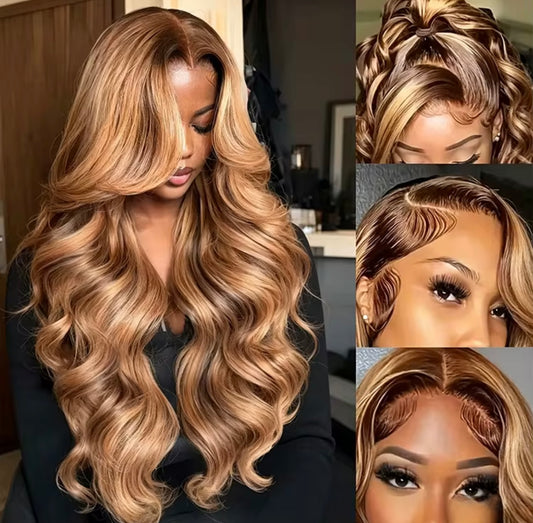 Luxury Honey Brown Body Wave Wig