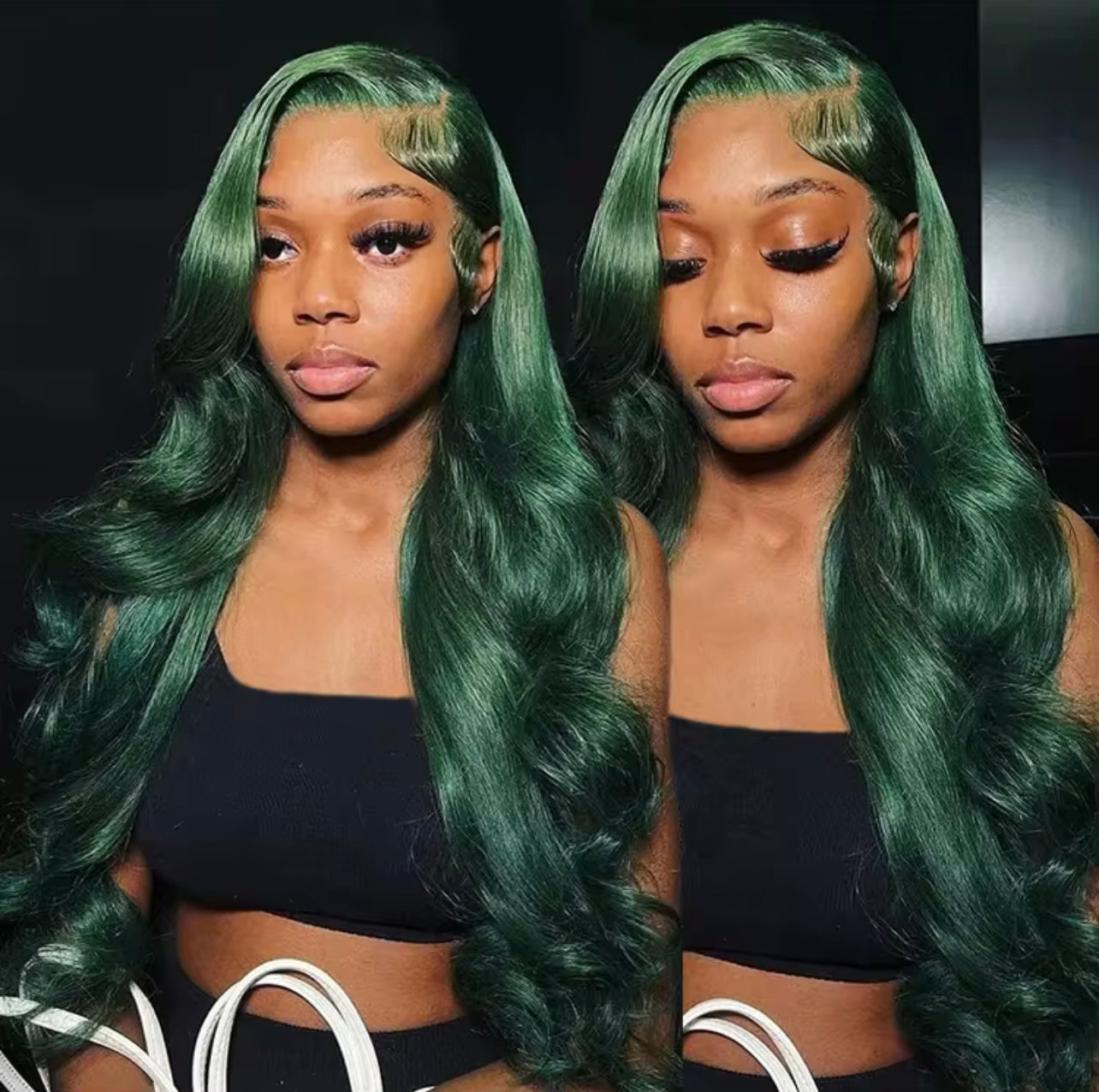 Luxury Emerald Green Body Wave Wig