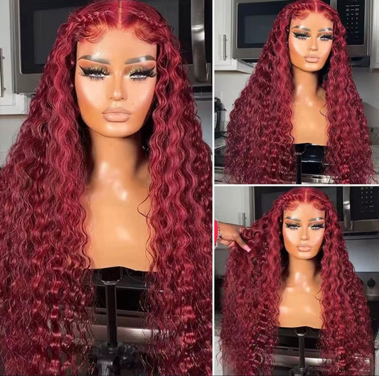 Luxury Burgundy Deep Wave Wig