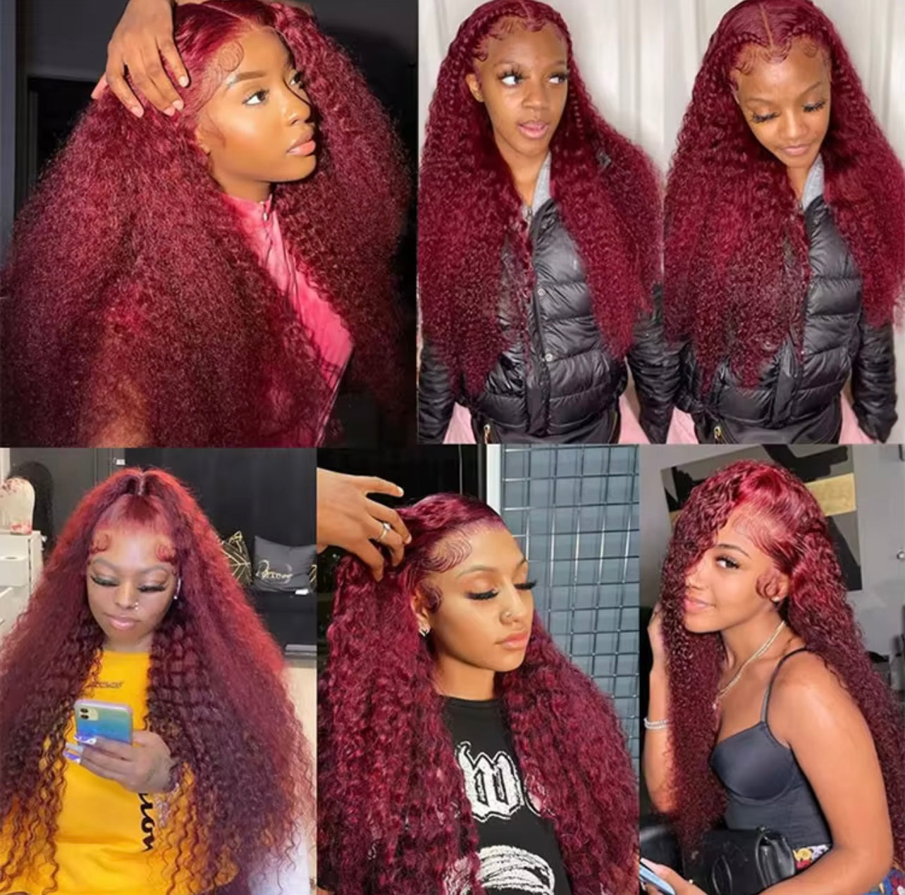 Luxury Burgundy Deep Wave Wig