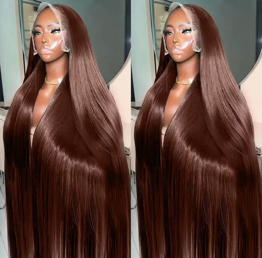 Luxury Chocolate Silk Straight Wig