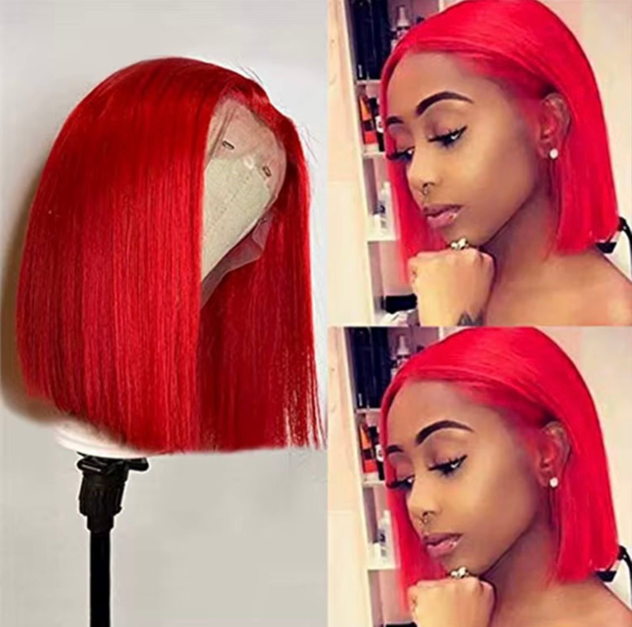 Luxury Red Bob Wig